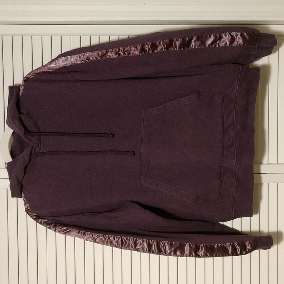 Urban Outfitters Purple Satin Tape Hoodie Sweatshirt Size Medium - Picture 5 of 11